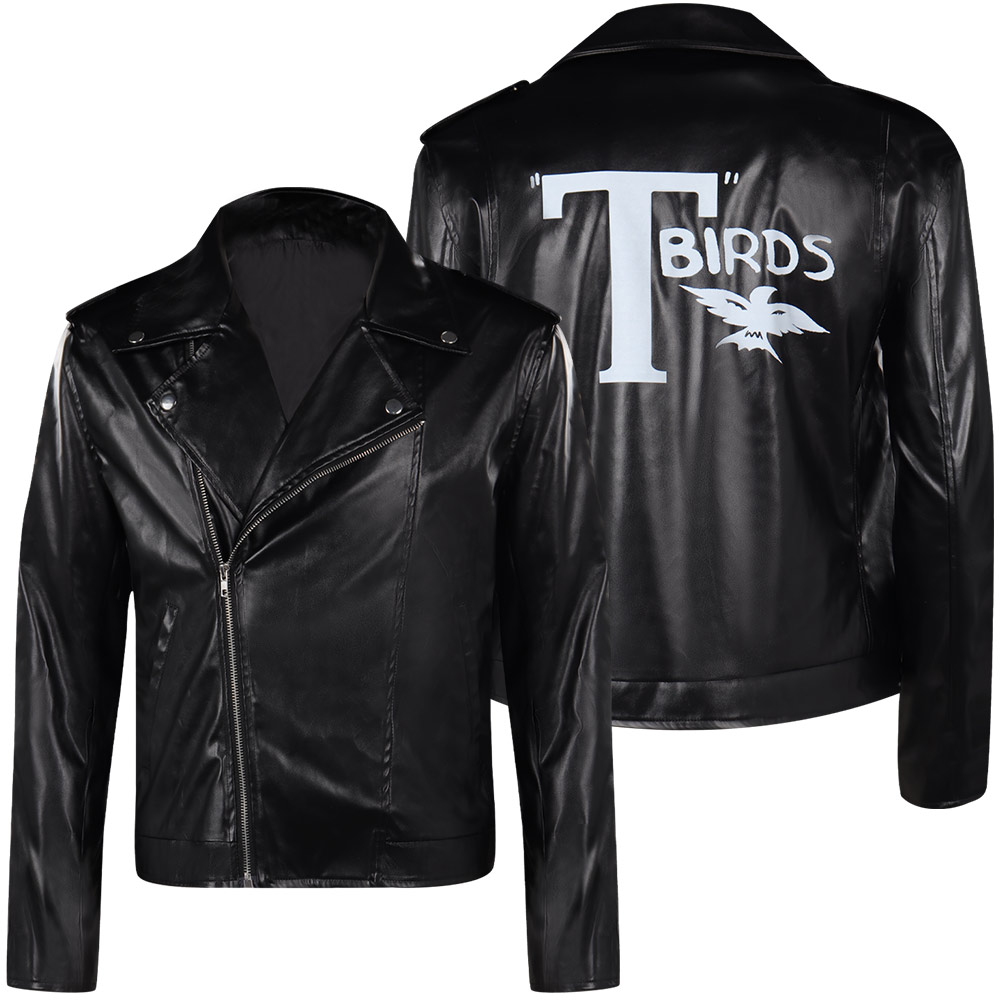 Leather Work Jacket - Retro 80S Danny Cosplay Coat Grease