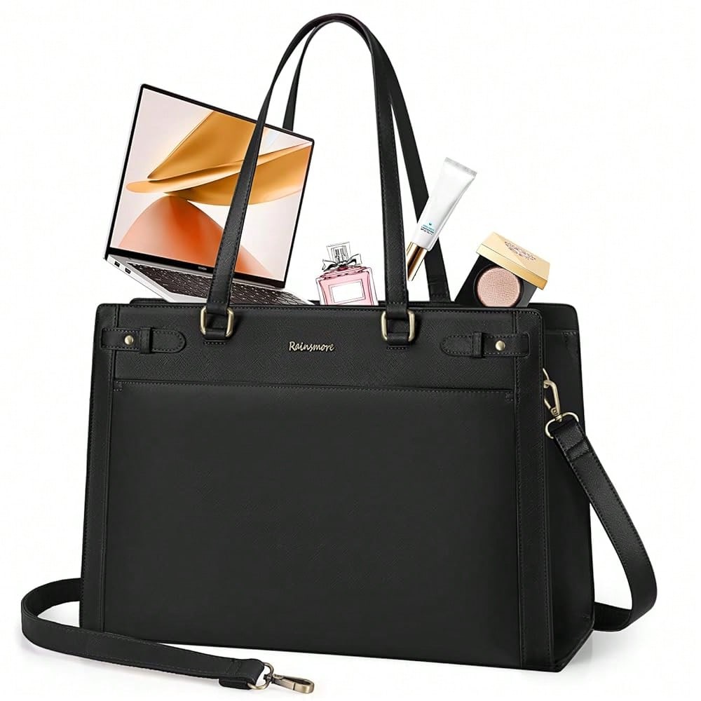 Leather Work Bag - Laptop Bag For Women 15.6 Inch