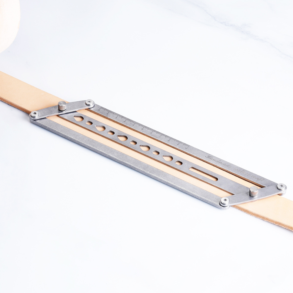 Leatherwork Ruler - Belt Auxiliary Positioning Punching Ruler Adjustable