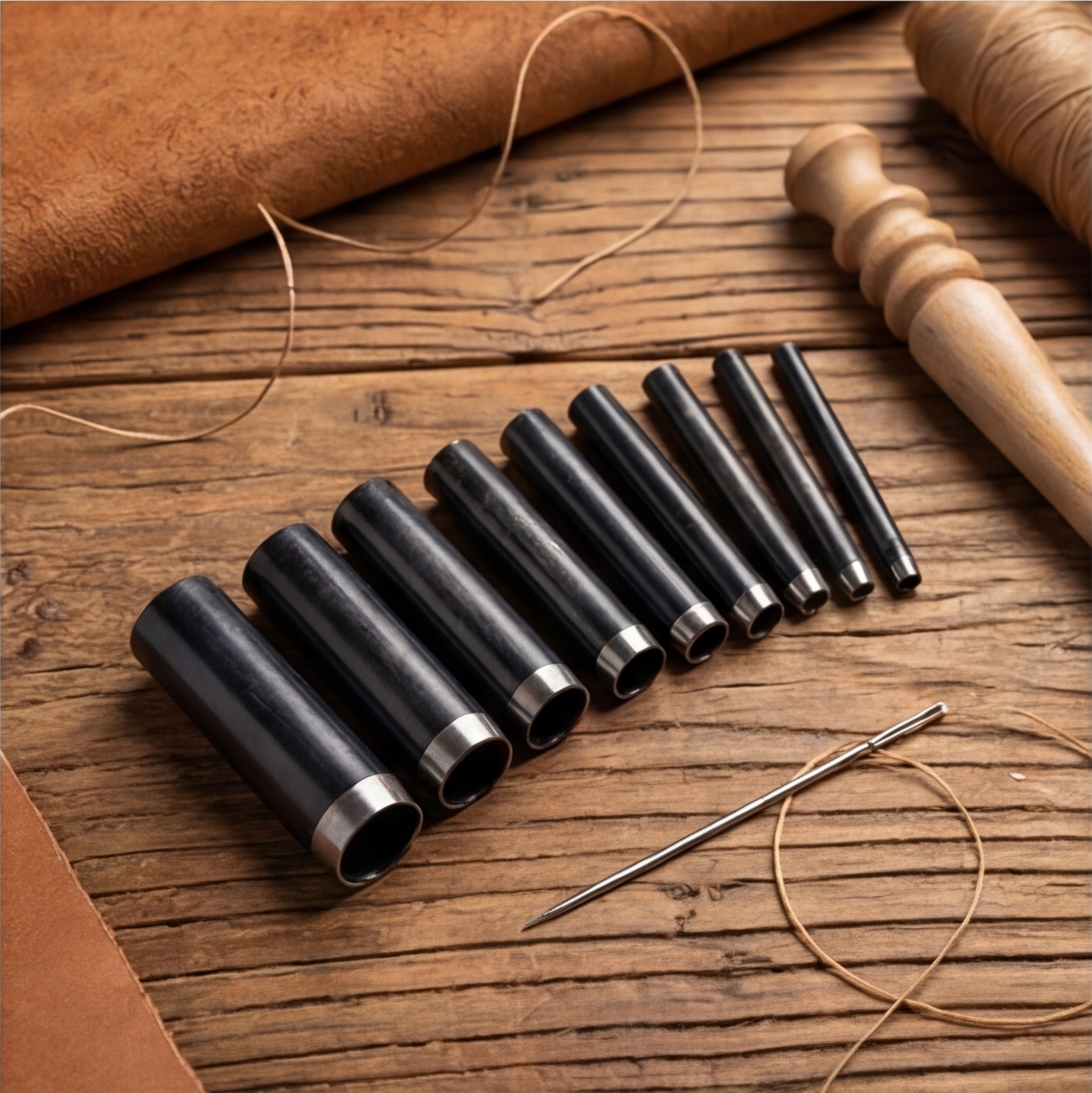Leatherwork Kit - A49 DIY Leatherworking round Chisel Set