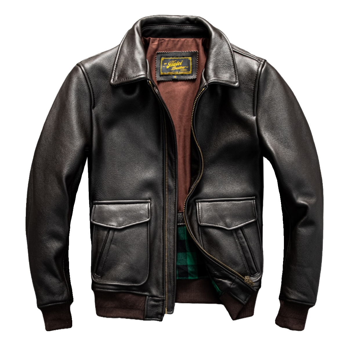 Leather Work Jacket - Dark Brown Winter Leather Jacket Men
