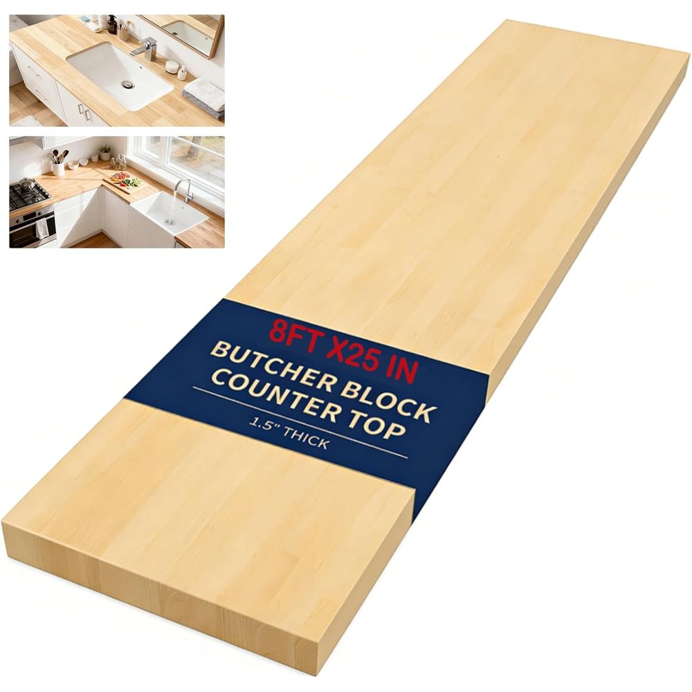 Leatherwork Bench - 8ft Butcher Block Countertop, 98 x