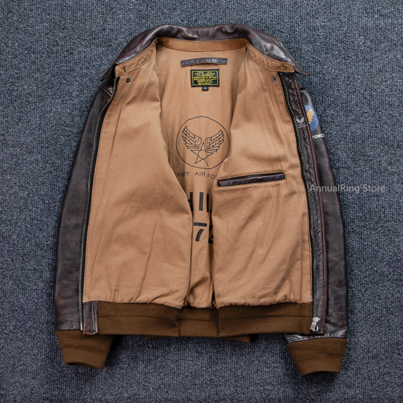 Bomber A-2 Style Genuine Leath - Leather Work Jacket 评论和价格