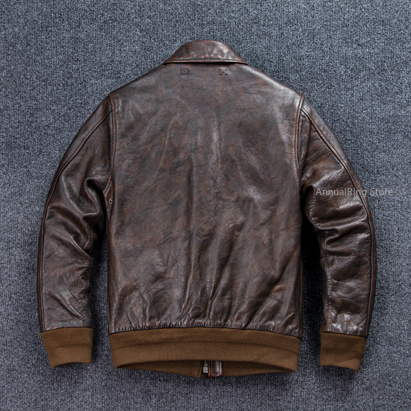Bomber A-2 Style Genuine Leath - Leather Work Jacket 评论和价格