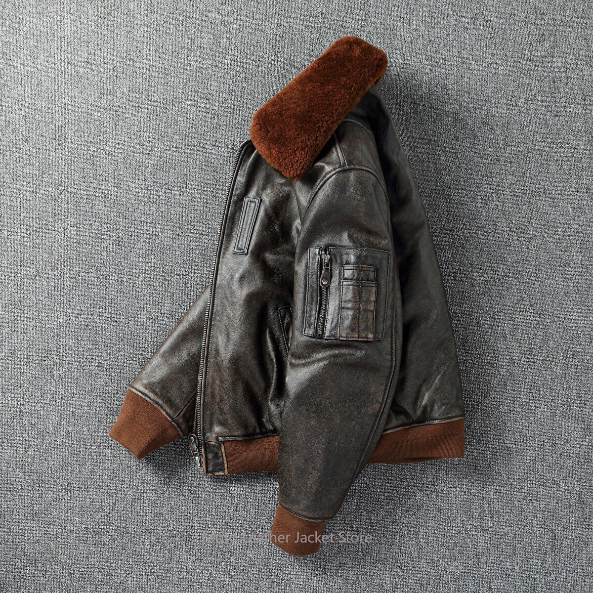 B-15 Flight Jacket Quilted Gen - Leather Work Jacket 评论和价格