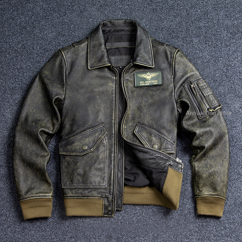 Bomber 45P Genuine Leather Jac - Leather Work Jacket 评论和价格