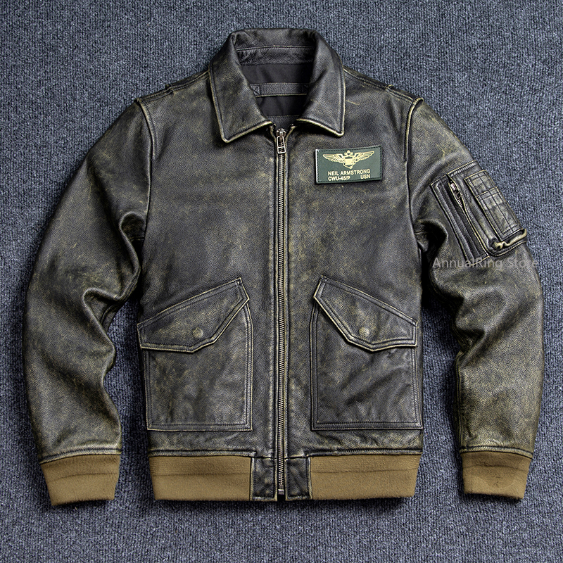 Bomber 45P Genuine Leather Jac - Leather Work Jacket 评论和价格