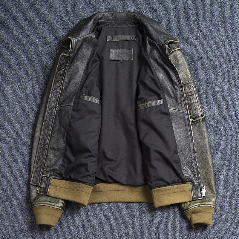 Bomber 45P Genuine Leather Jac - Leather Work Jacket 评论和价格