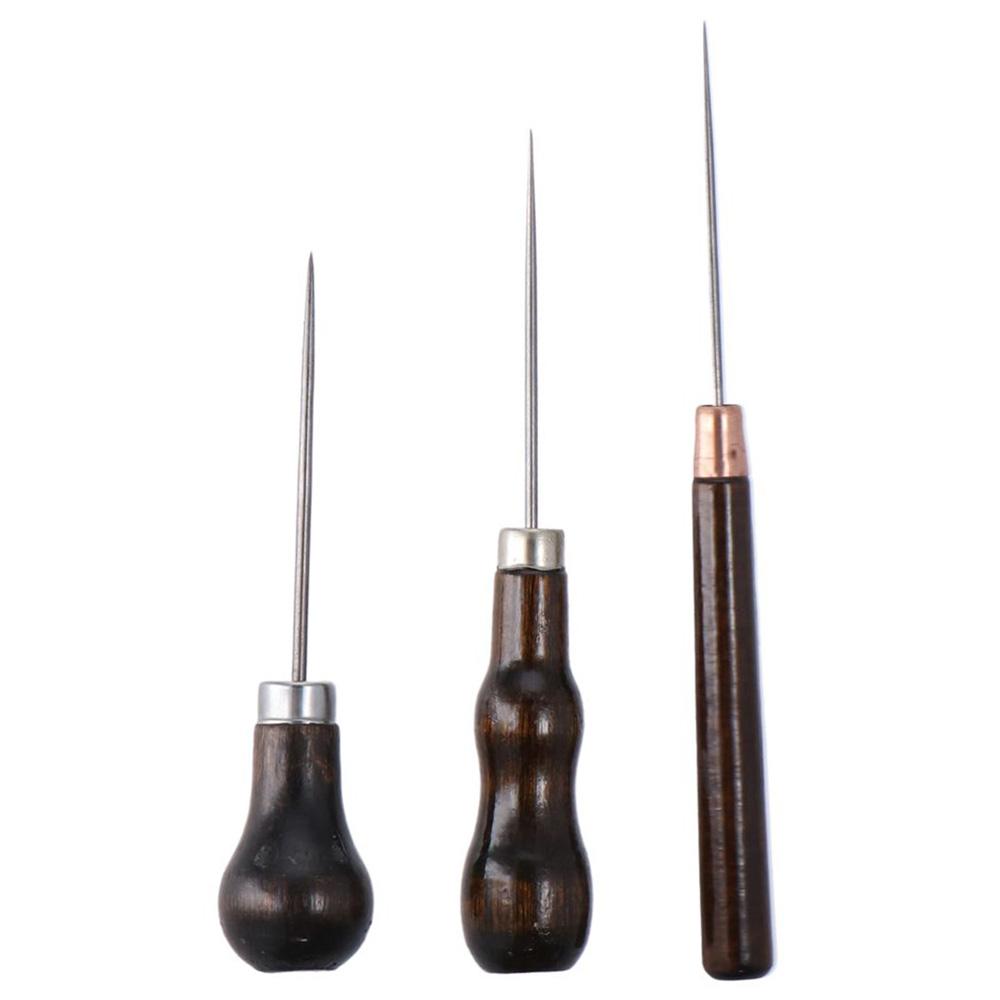 3Pcs Wooden Handle Scratch Awl - Leatherworking Equipment 评论和价格