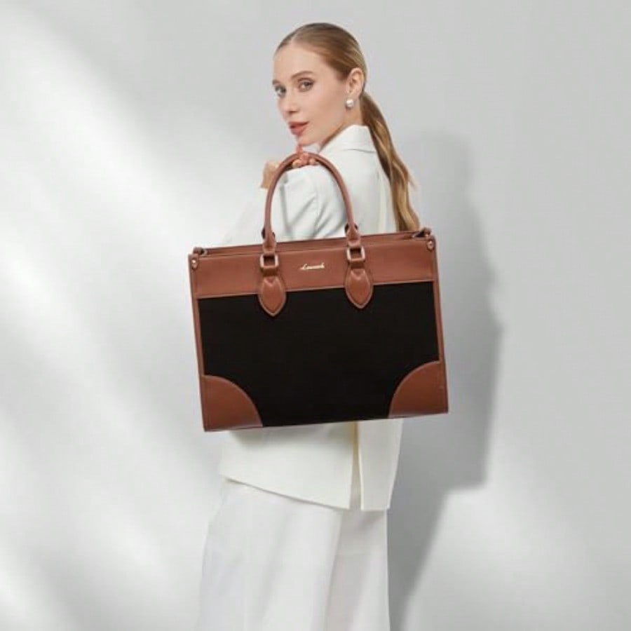 Laptop Bag For Women 15.6 Lnch - Leather Work Bag 评论和价格