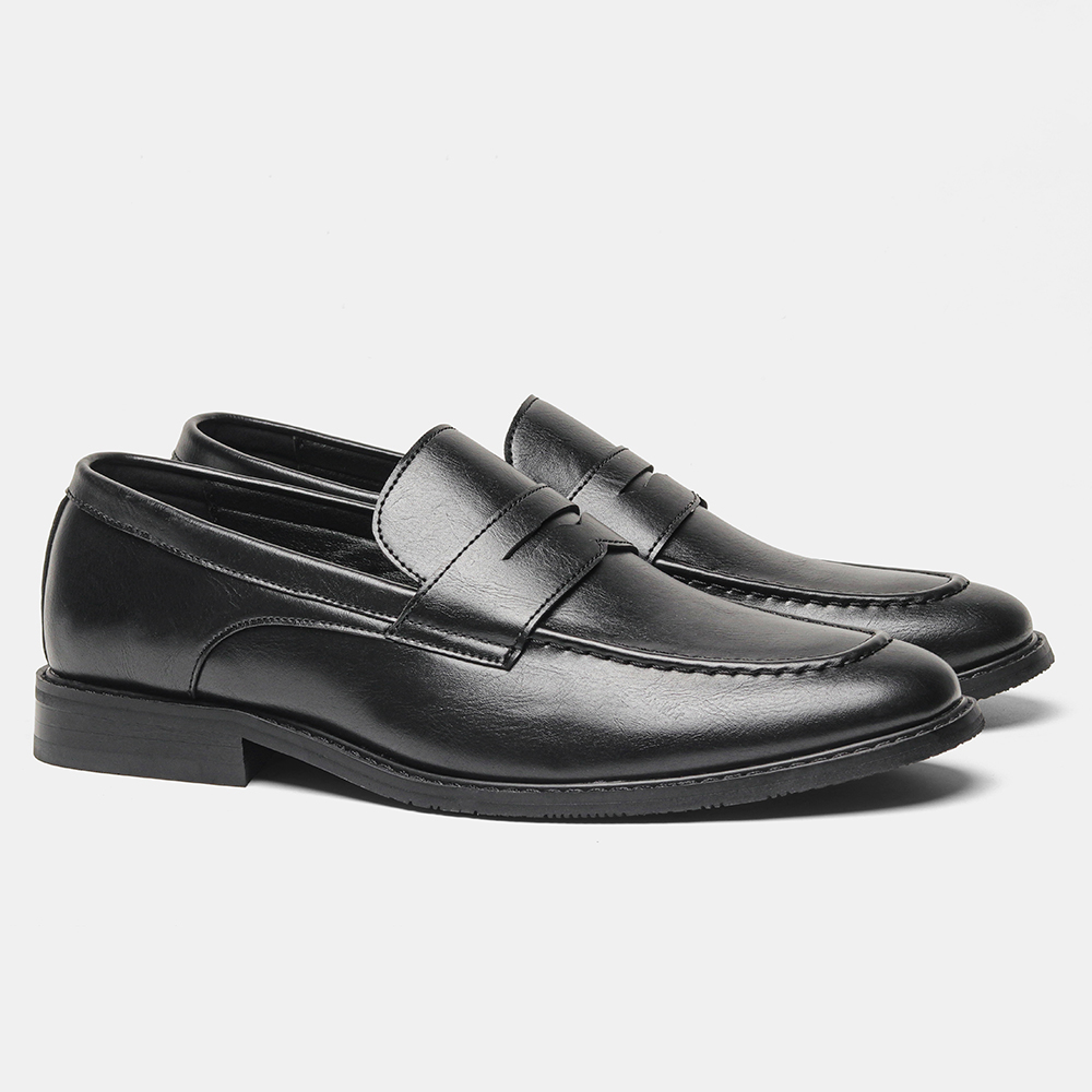 Men's Black Penny Loafers Clas - Leatherworking Classic 评论和价格