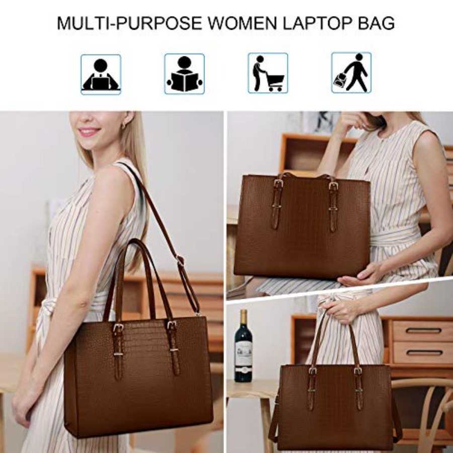 Laptop Bag for Women 15.6 Inch - Leather Work Bag 评论和价格