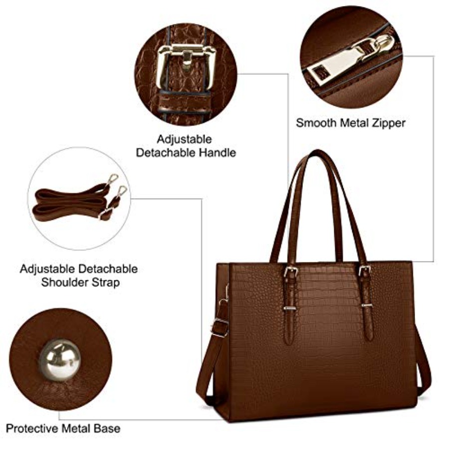 Laptop Bag for Women 15.6 Inch - Leather Work Bag 评论和价格