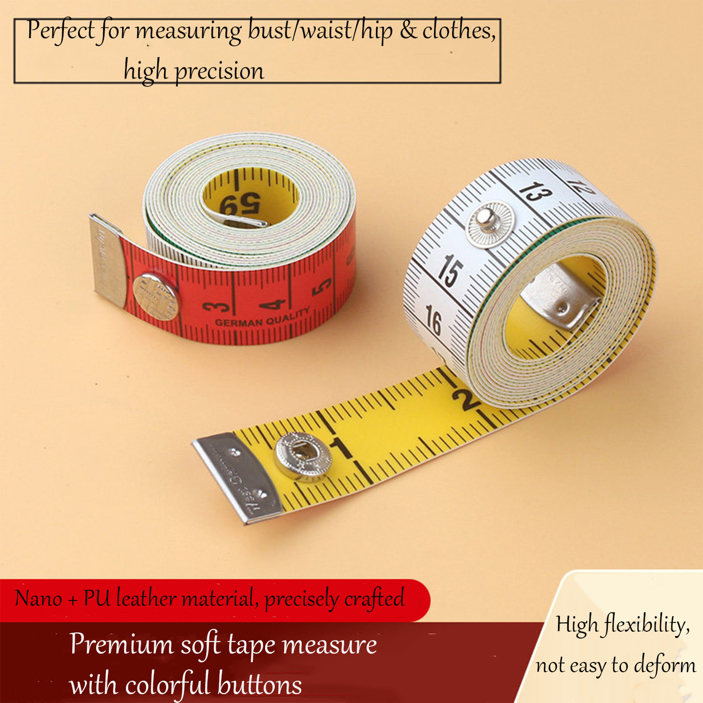 Colorful 1.5M Dual Scale Soft  - Leatherwork Ruler 评论和价格