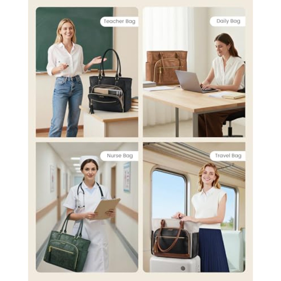 Laptop Tote Bag for Women With - Leather Work Bag 评论和价格