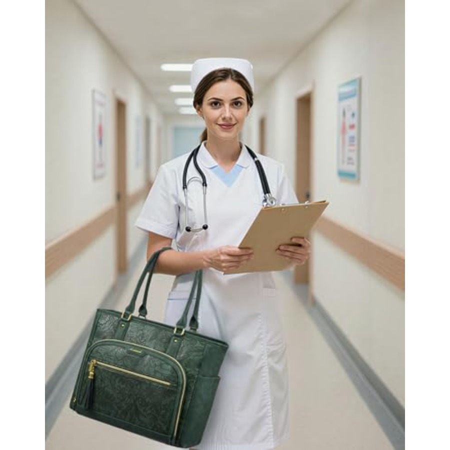 Laptop Tote Bag for Women With - Leather Work Bag 评论和价格