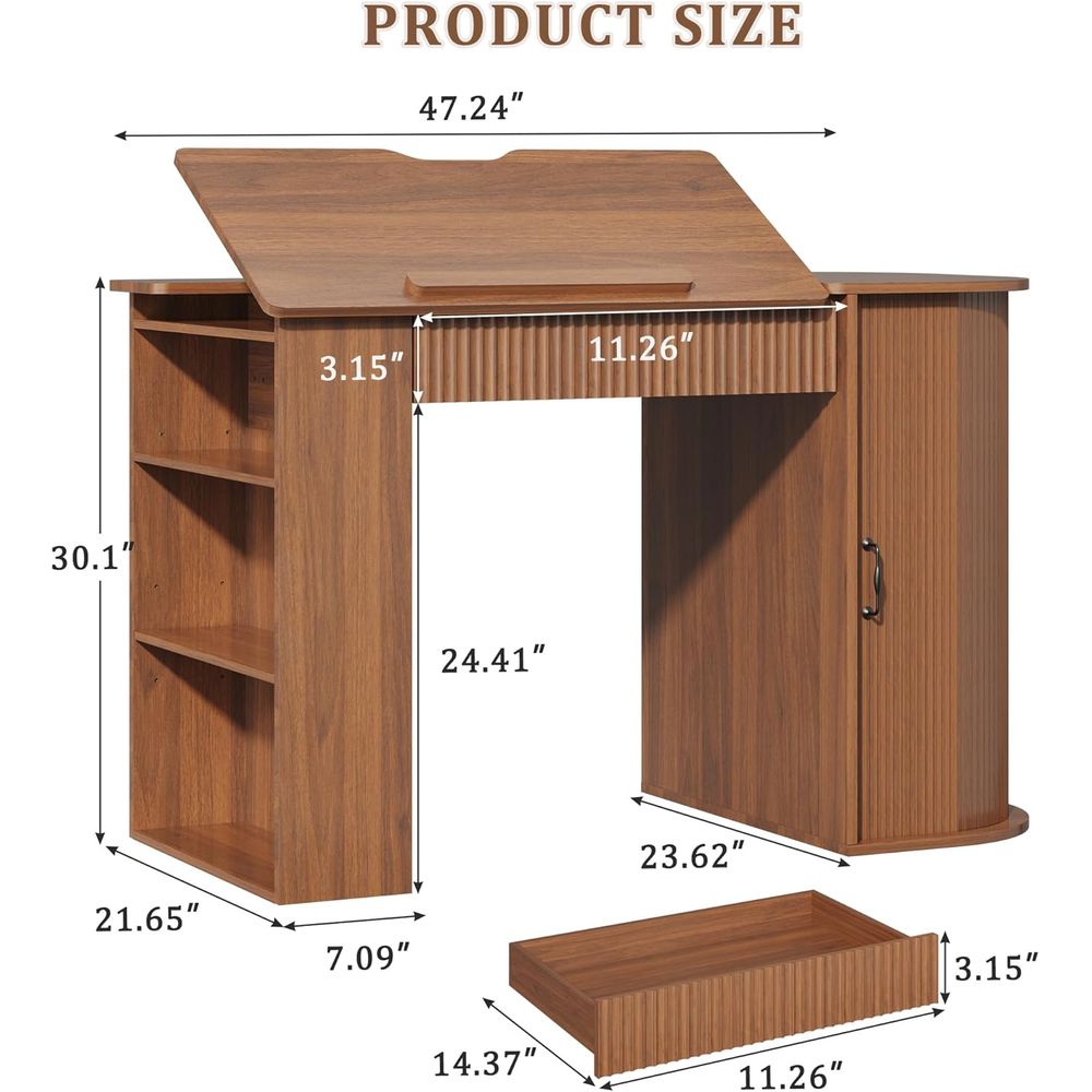 Storage Cabinet Desk with Draw - For Leather Work 评论和价格