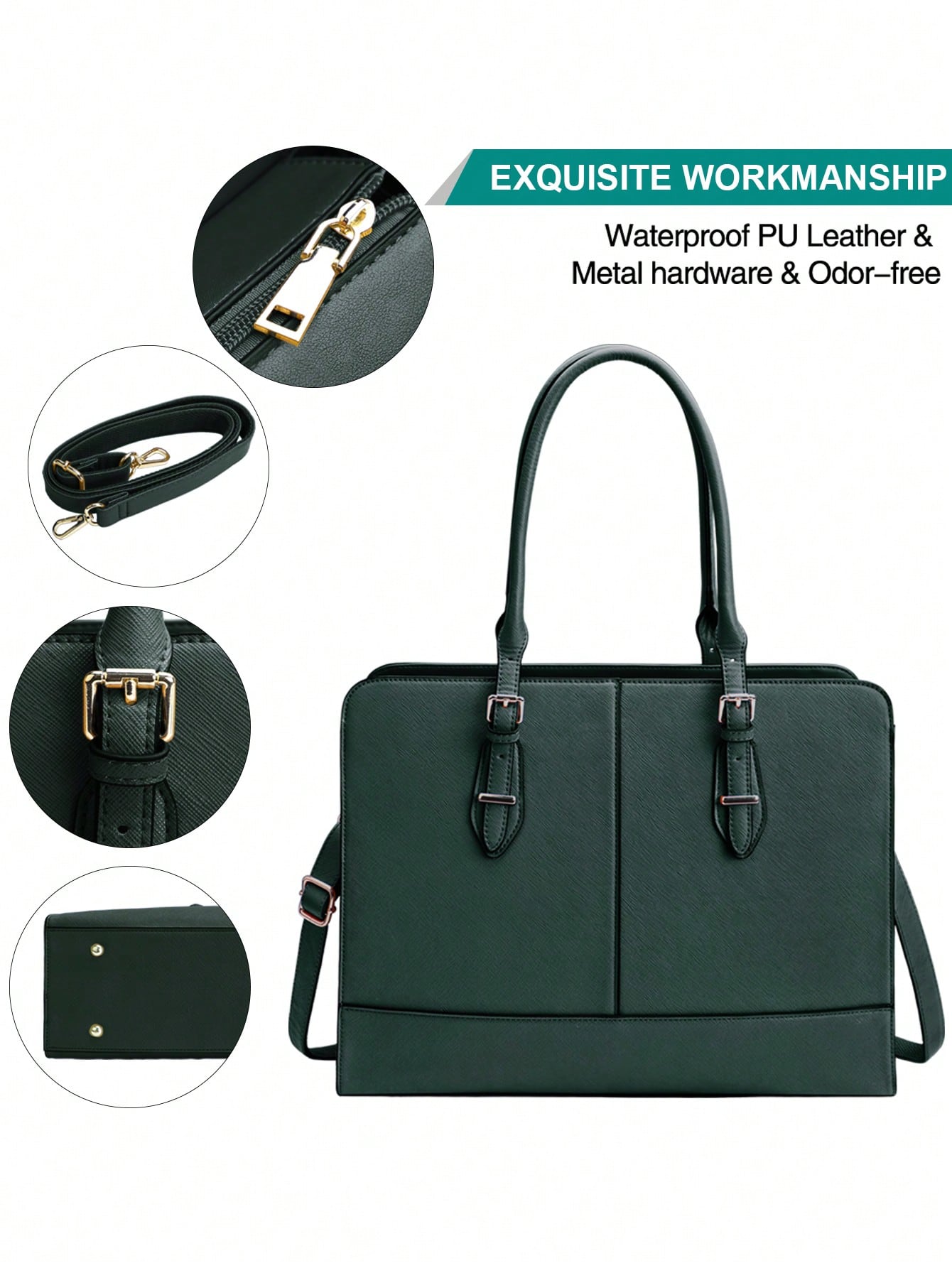 15.6 Inch Leather Laptop Tote  - Leather Work Bag 评论和价格