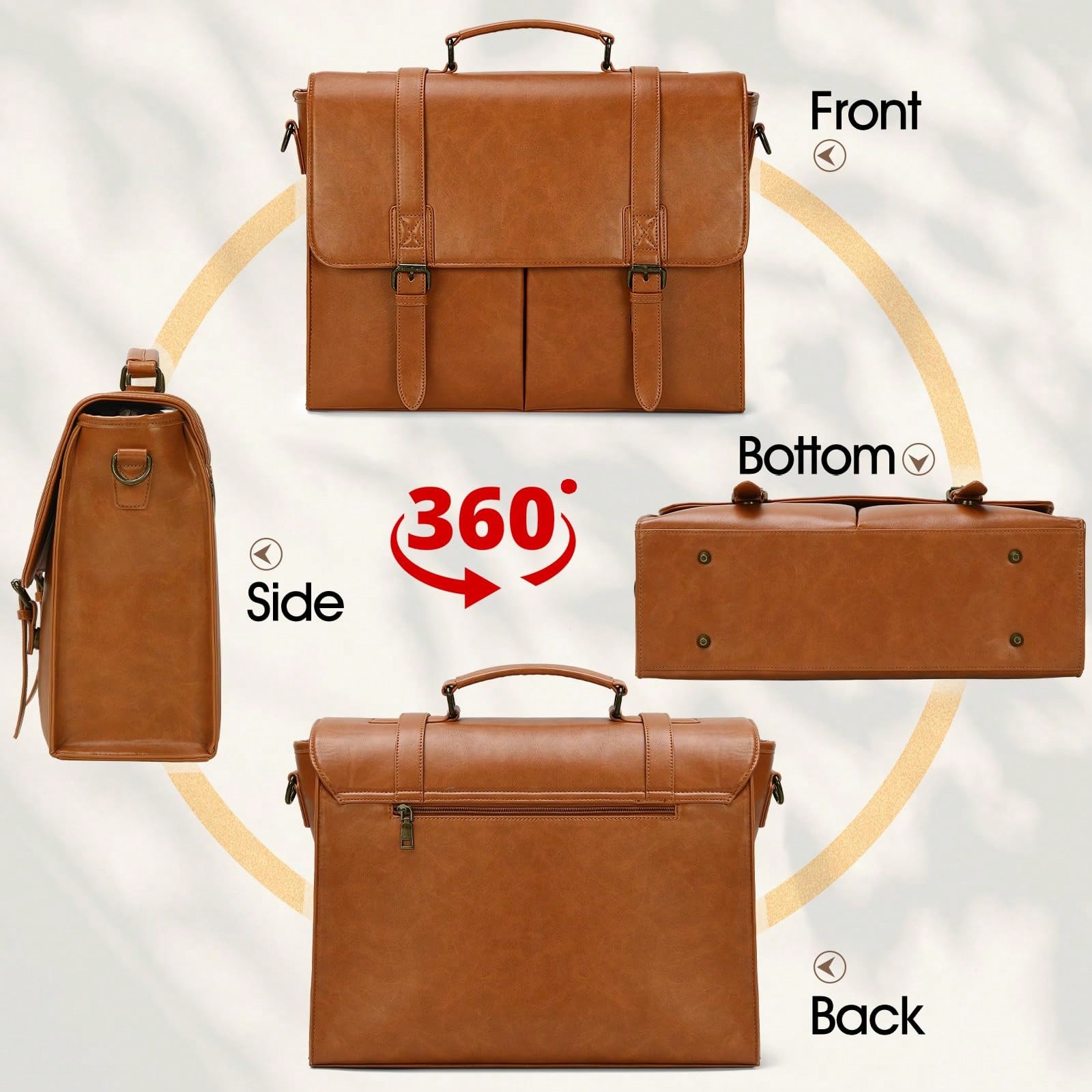 Messenger Bag For Men 15.6 Inc - Leather Work Bag 评论和价格