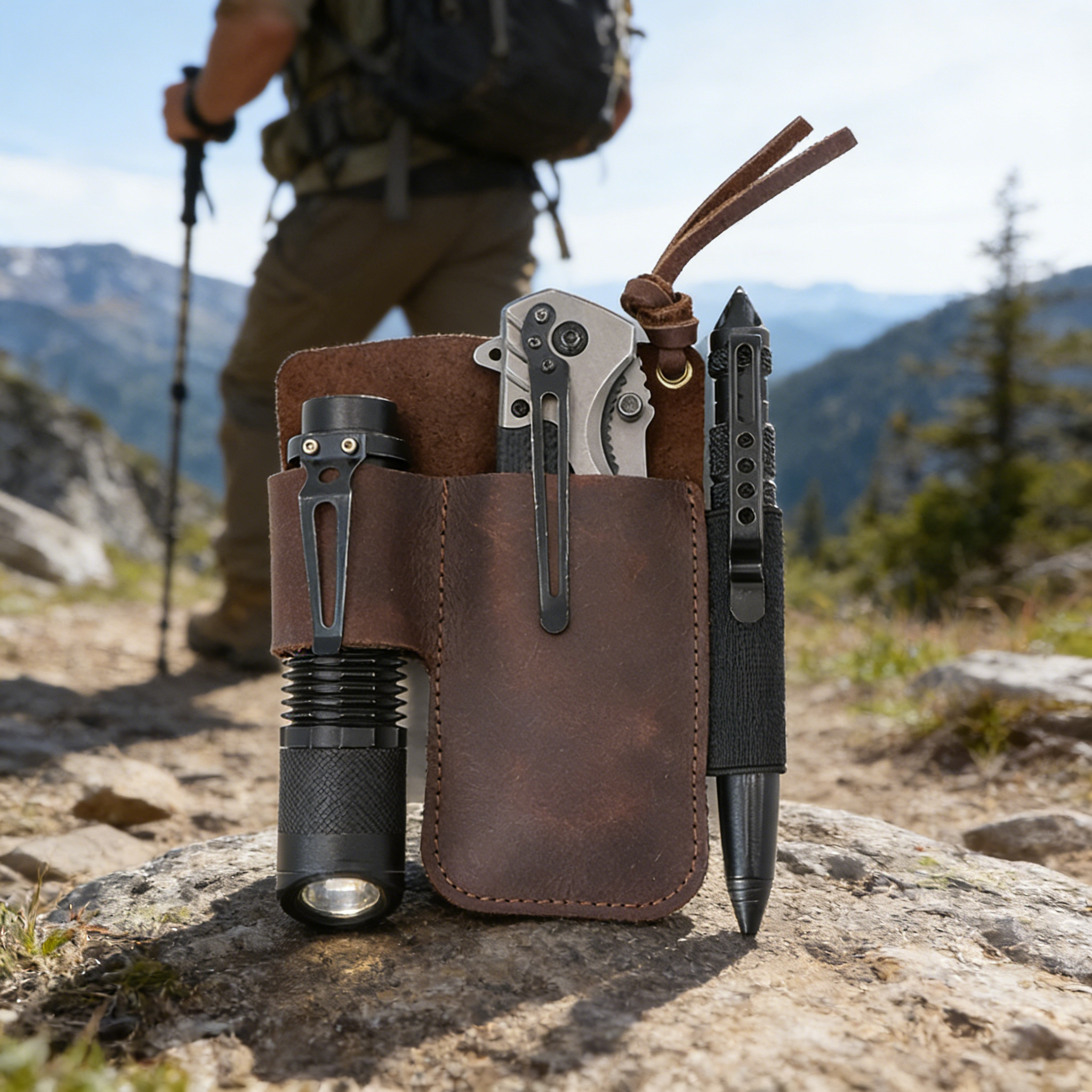 EDC Leather Flashlight Tool Ho - Leatherworking Equipment 评论和价格