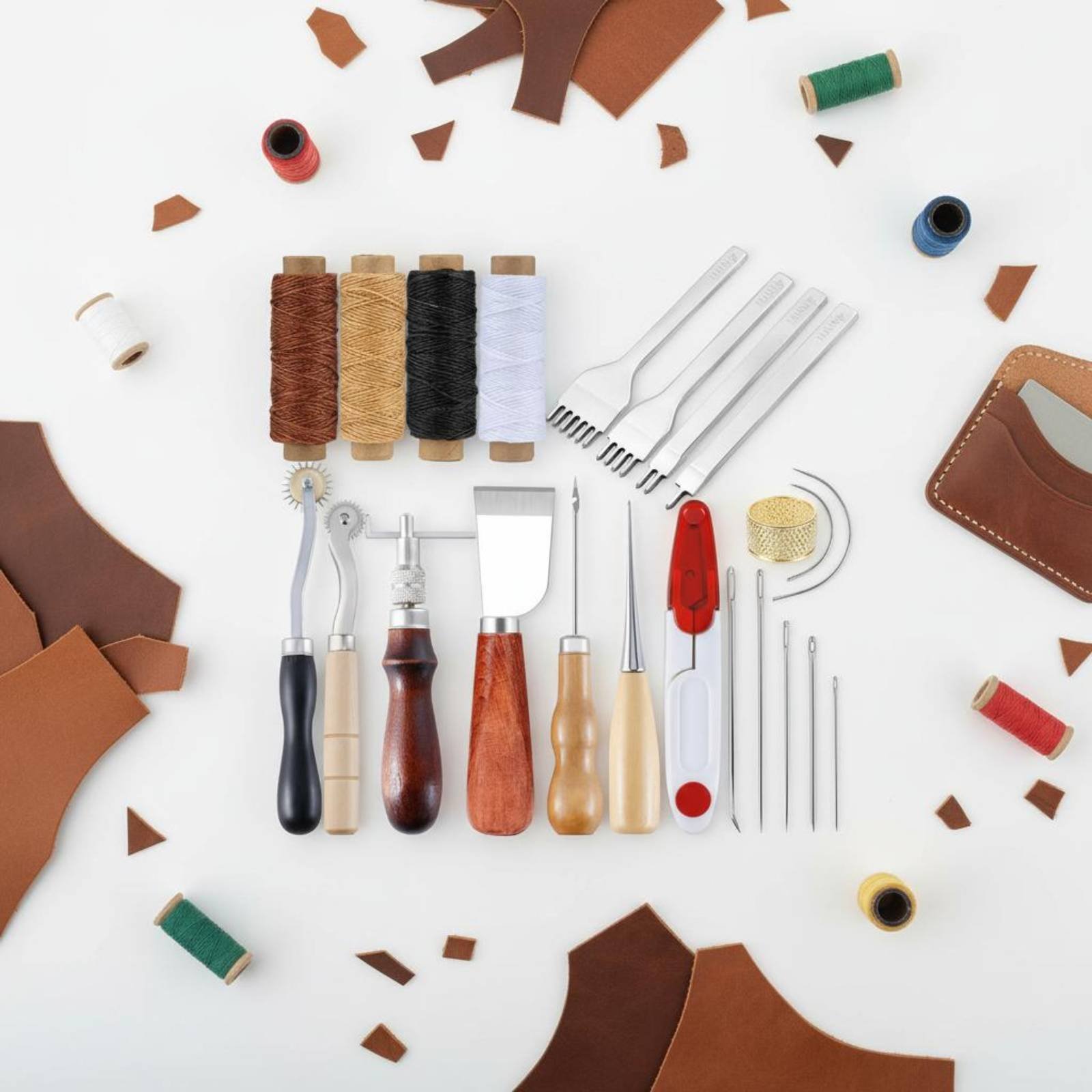 Leather Hand Sewing Tool Set M - Leatherwork For Beginners 评论和价格