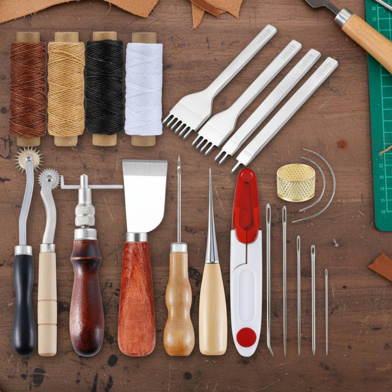 Leather Hand Sewing Tool Set M - Leatherwork For Beginners 评论和价格