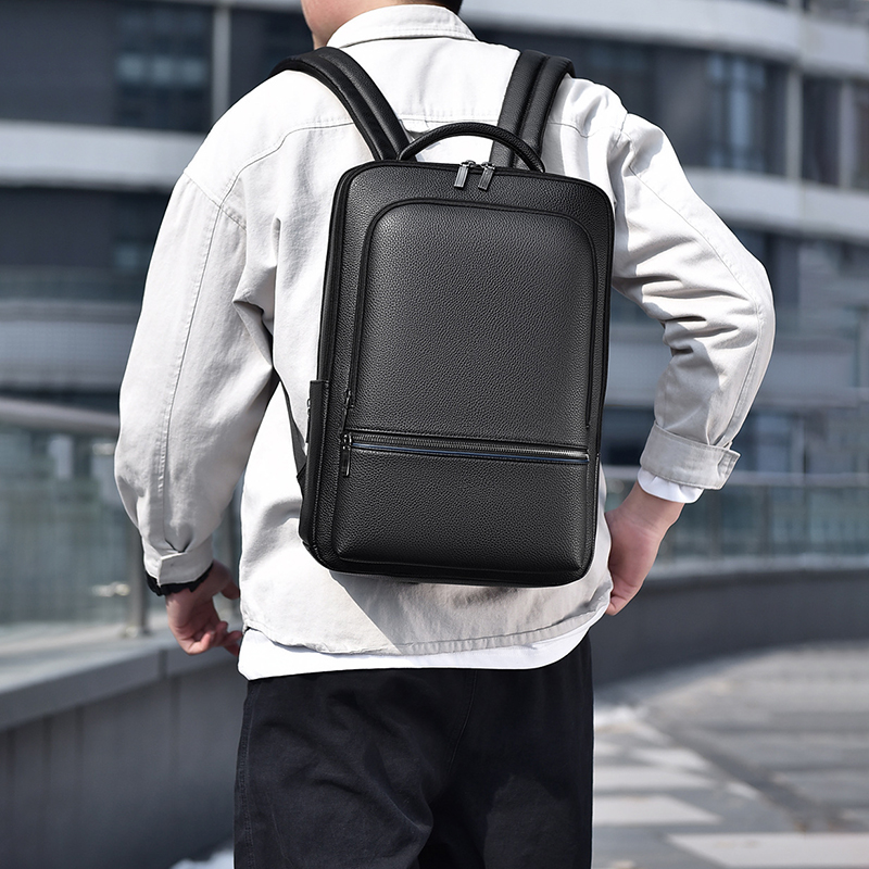 PU Leather Men's Backpack USB  - Leather Work Bag 评论和价格
