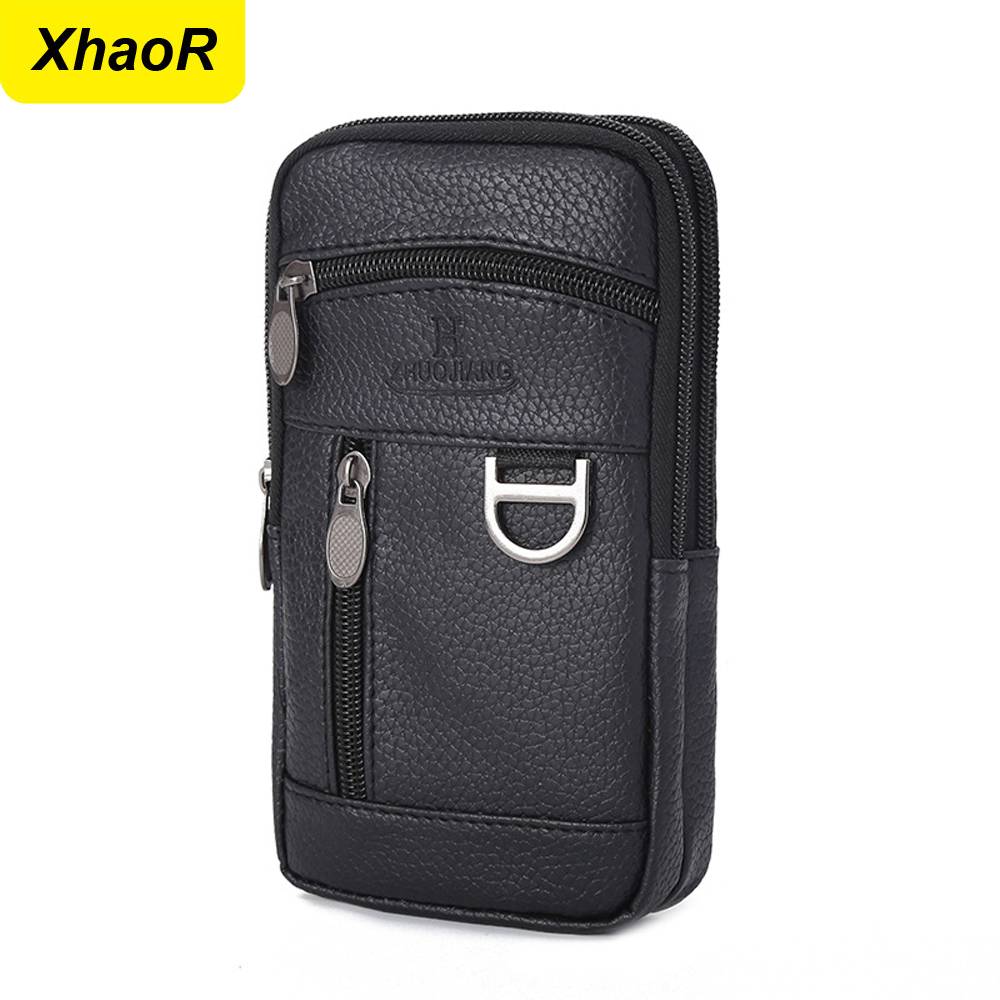 Men Waist Bag Mobile Phone Bag - Leather Work Bag 评论和价格