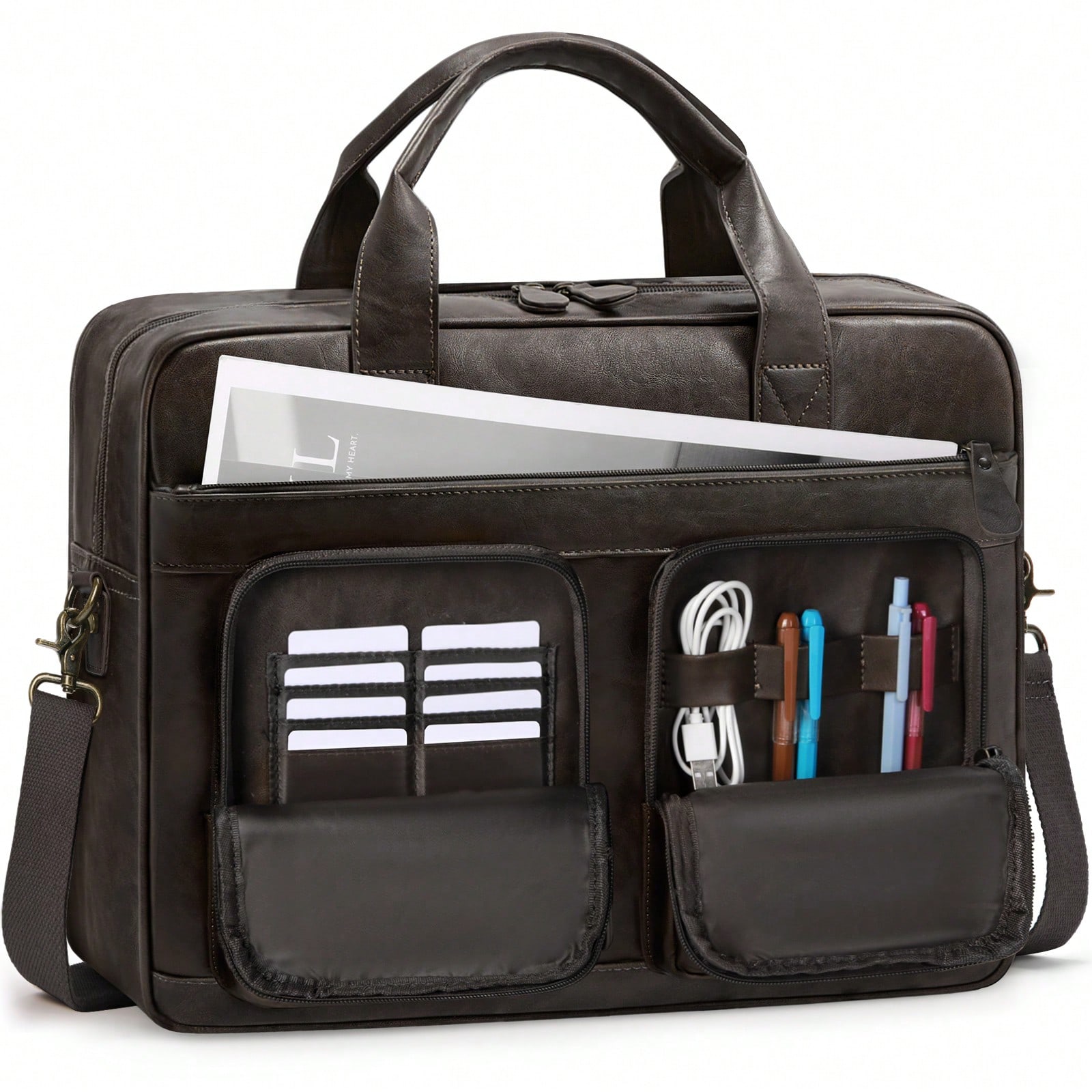 Vintage Messenger Bag For Men  - Leather Work Bag 评论和价格
