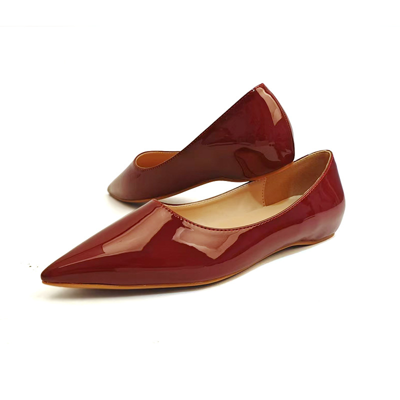 Fashion Black Nude Pointed Fla - Wildes Leatherwork 评论和价格