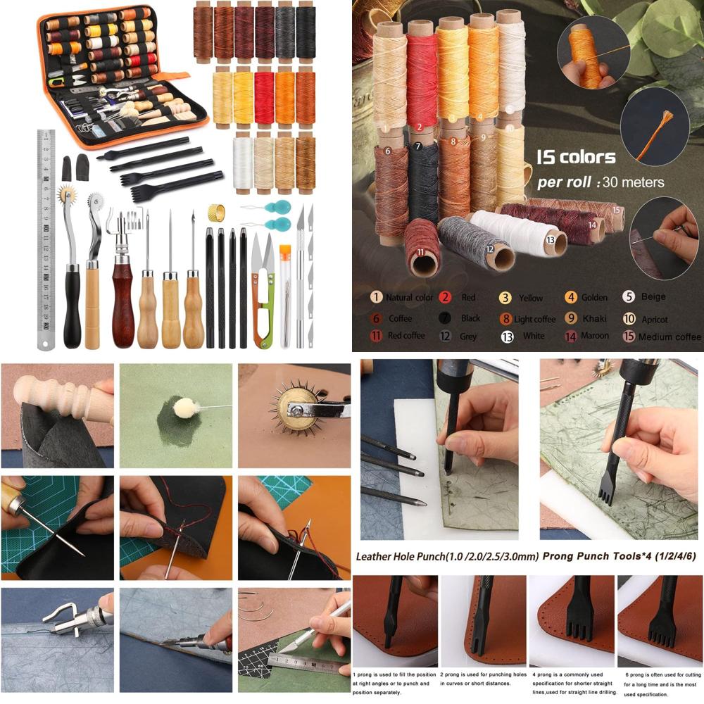 Leather Working Tools, Practic - Beginner Leatherwork Kit 评论和价格