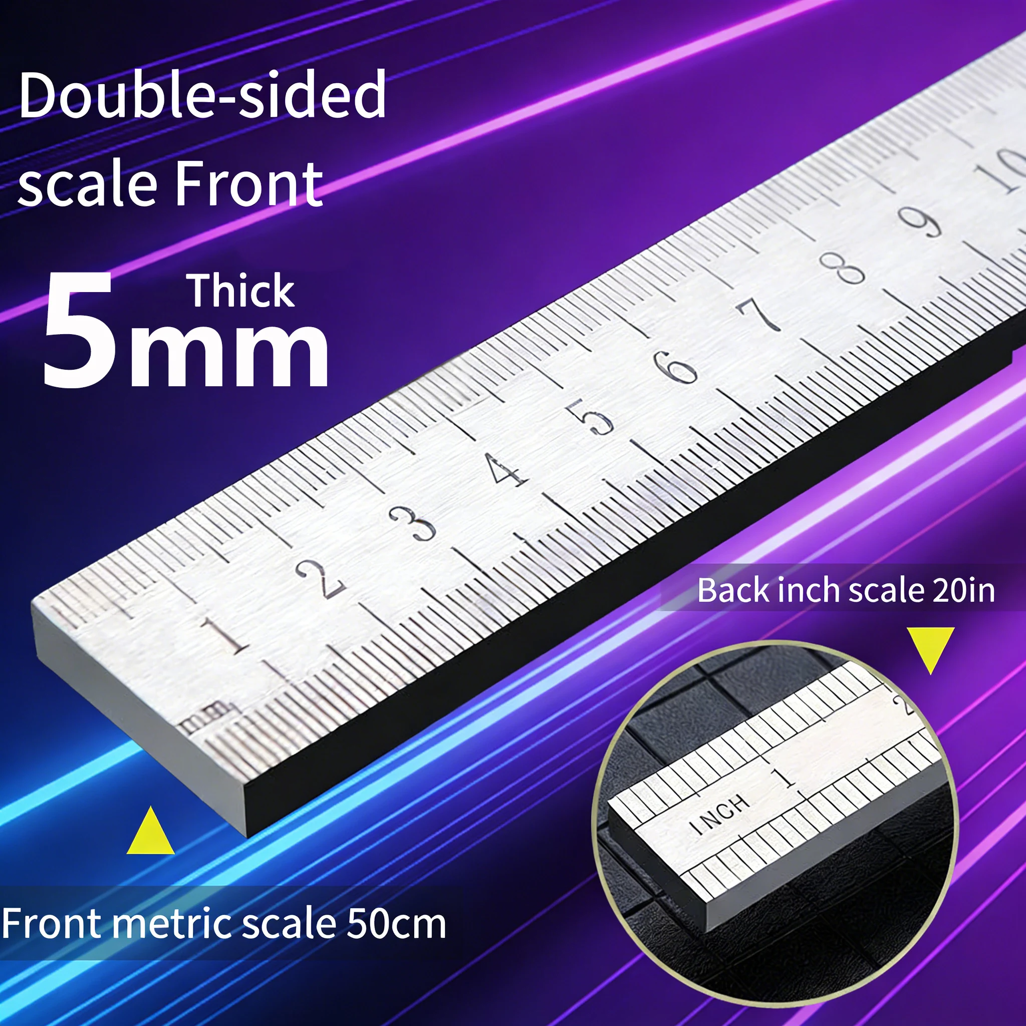 5mm Thick Stainless Steel Rule - Leatherwork Ruler 评论和价格