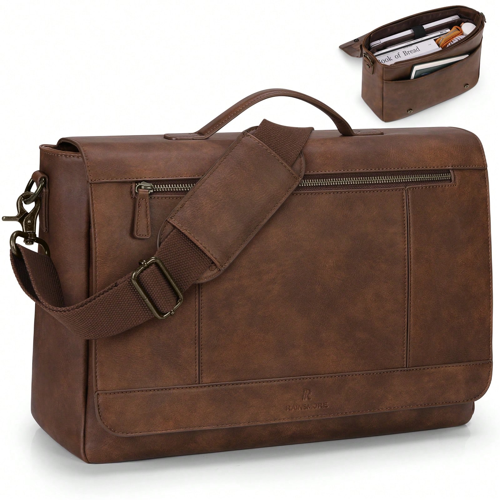 Leather Messenger Bag For Men  - Leather Work Bag 评论和价格