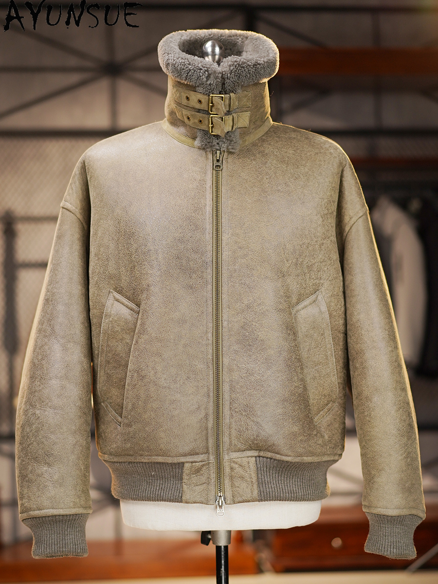 AYUNSUE High-end Natural Fur C - Leather Work Jacket 评论和价格