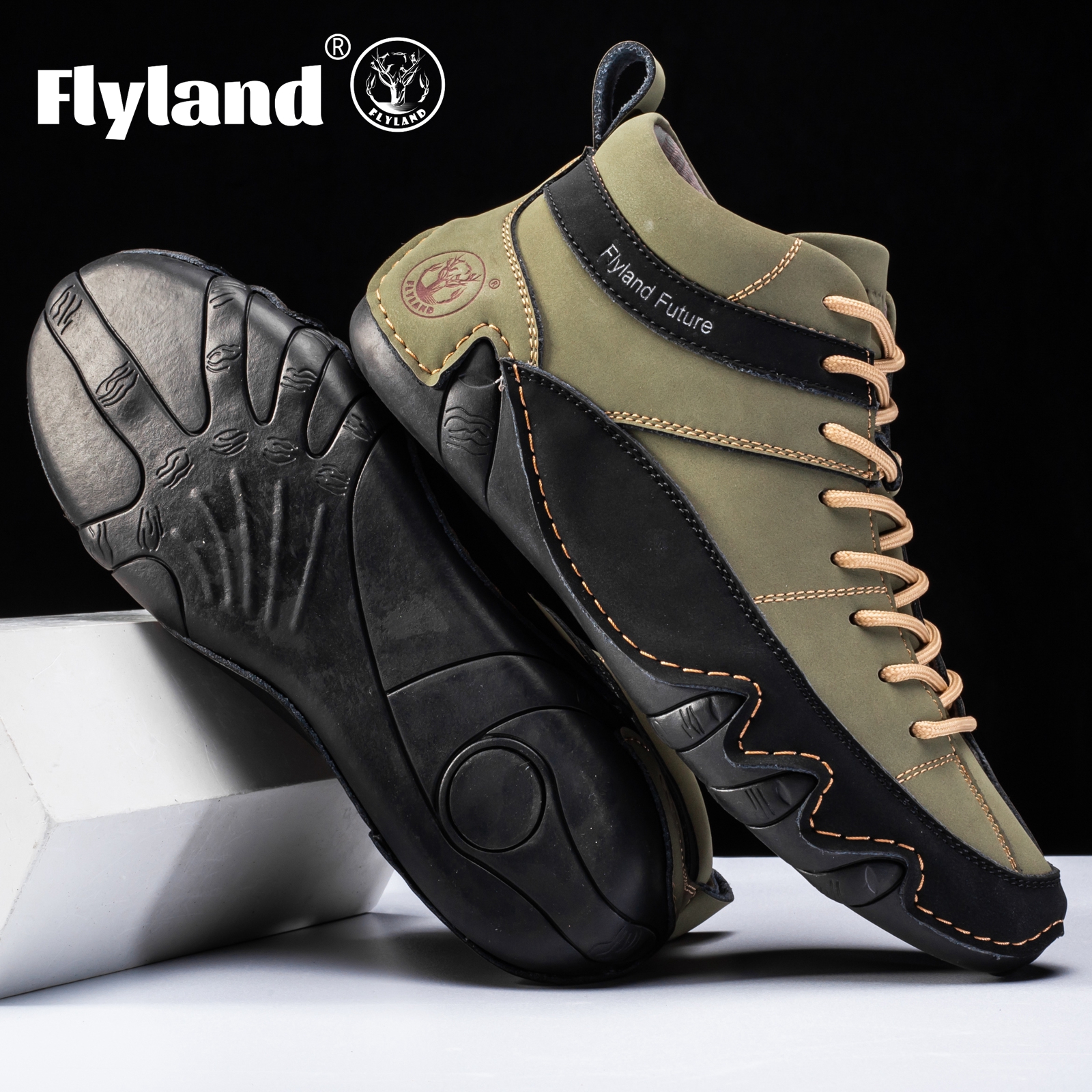 FLYLAND Men'S Fashion Sneaker  - Leatherworking Classic 评论和价格