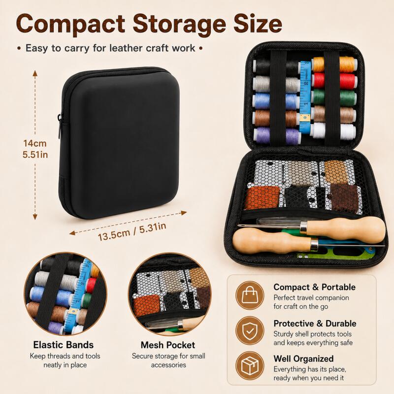 Leather Sewing Kit with Waxed  - Beginner Leatherwork Kit 评论和价格