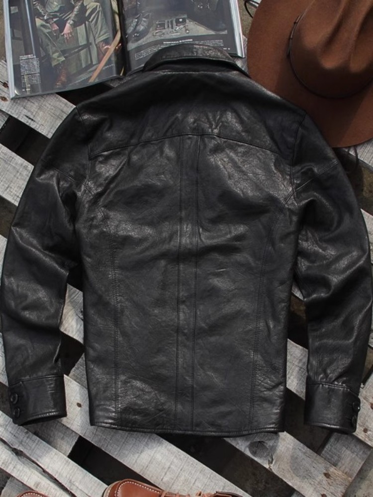 Punk Mens Genuine Leather Jack - Leather Work Jacket 评论和价格