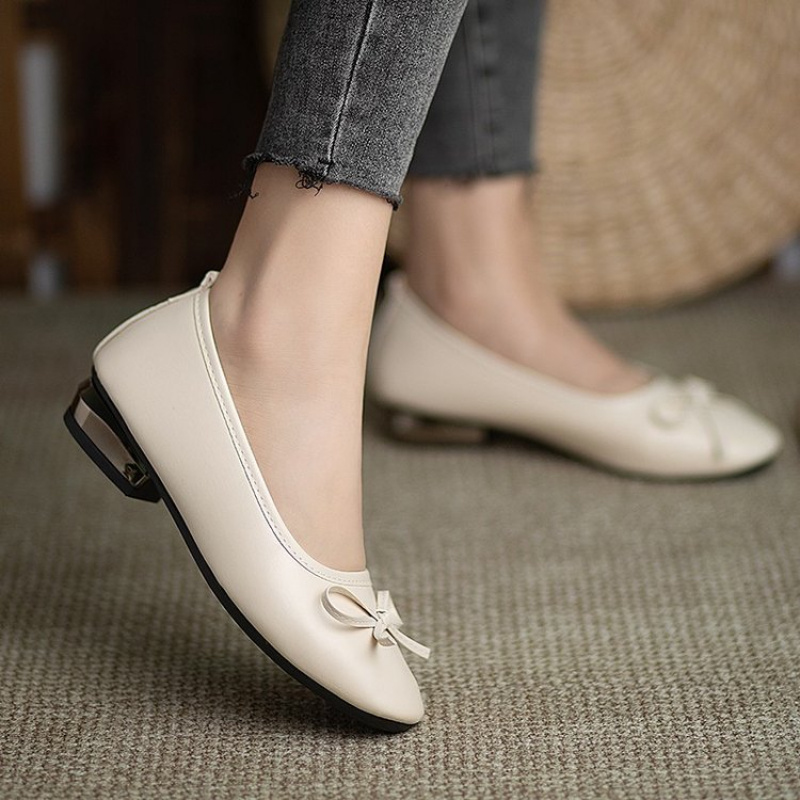 Elegant Bowknot Flat Shoes for - For Leather Work 评论和价格