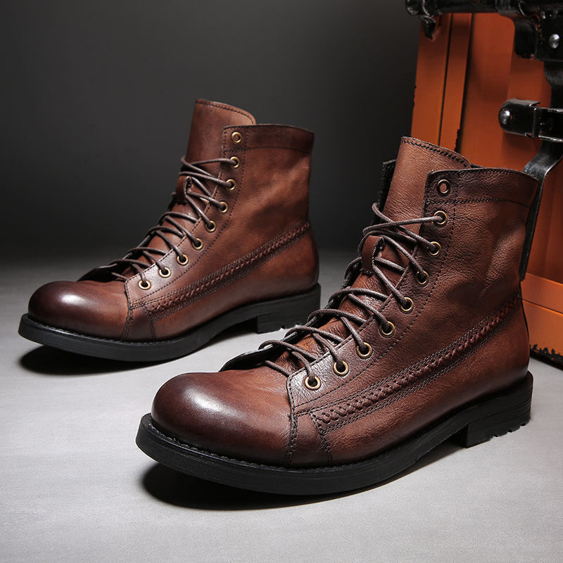 Mens Ankle Boots Classic Handm - Leatherworking Classic 评论和价格