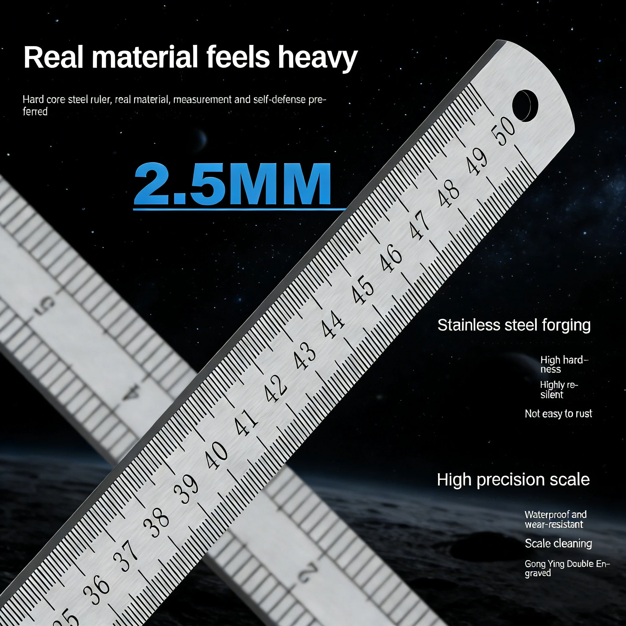 2.5mm Forged Longquan Steel Ru - Leatherwork Ruler 评论和价格