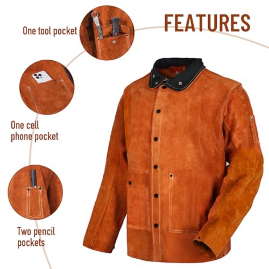 QeeLink Leather Welding Jacket - Leather Work Jacket Women'S 评论和价格