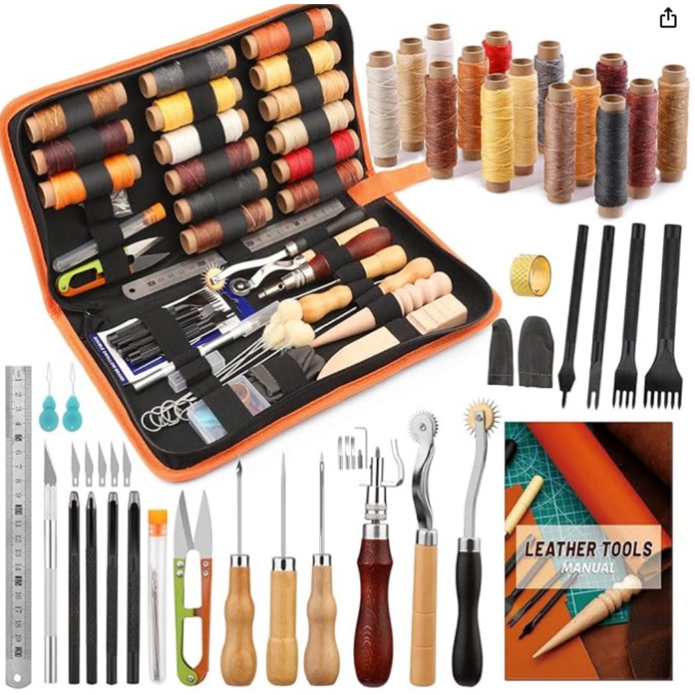 Leather Working Tools Practica - Beginner Leatherwork Kit 评论和价格
