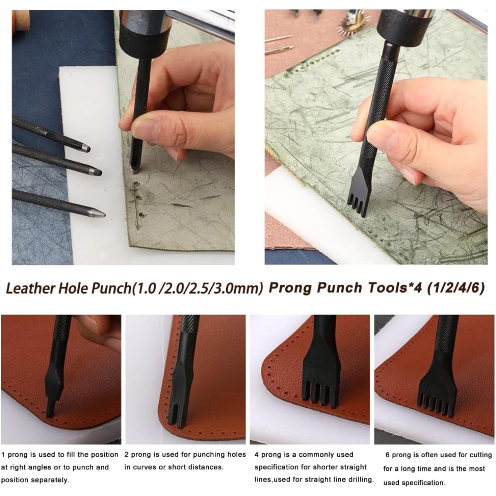 Leather Working Tools Practica - Beginner Leatherwork Kit 评论和价格