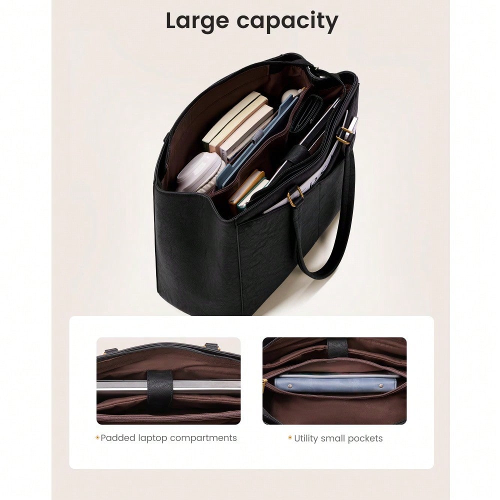 Women's Laptop Tote Bag – PU L - Leather Work Bag 评论和价格