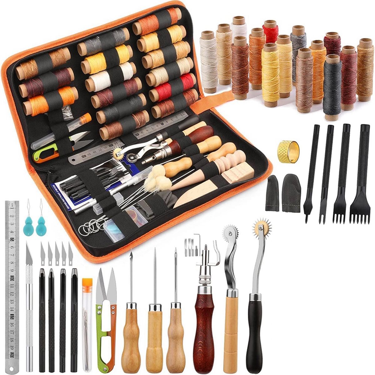 2026 NEW 66Pcs Leather Working - Beginner Leatherwork Kit 评论和价格