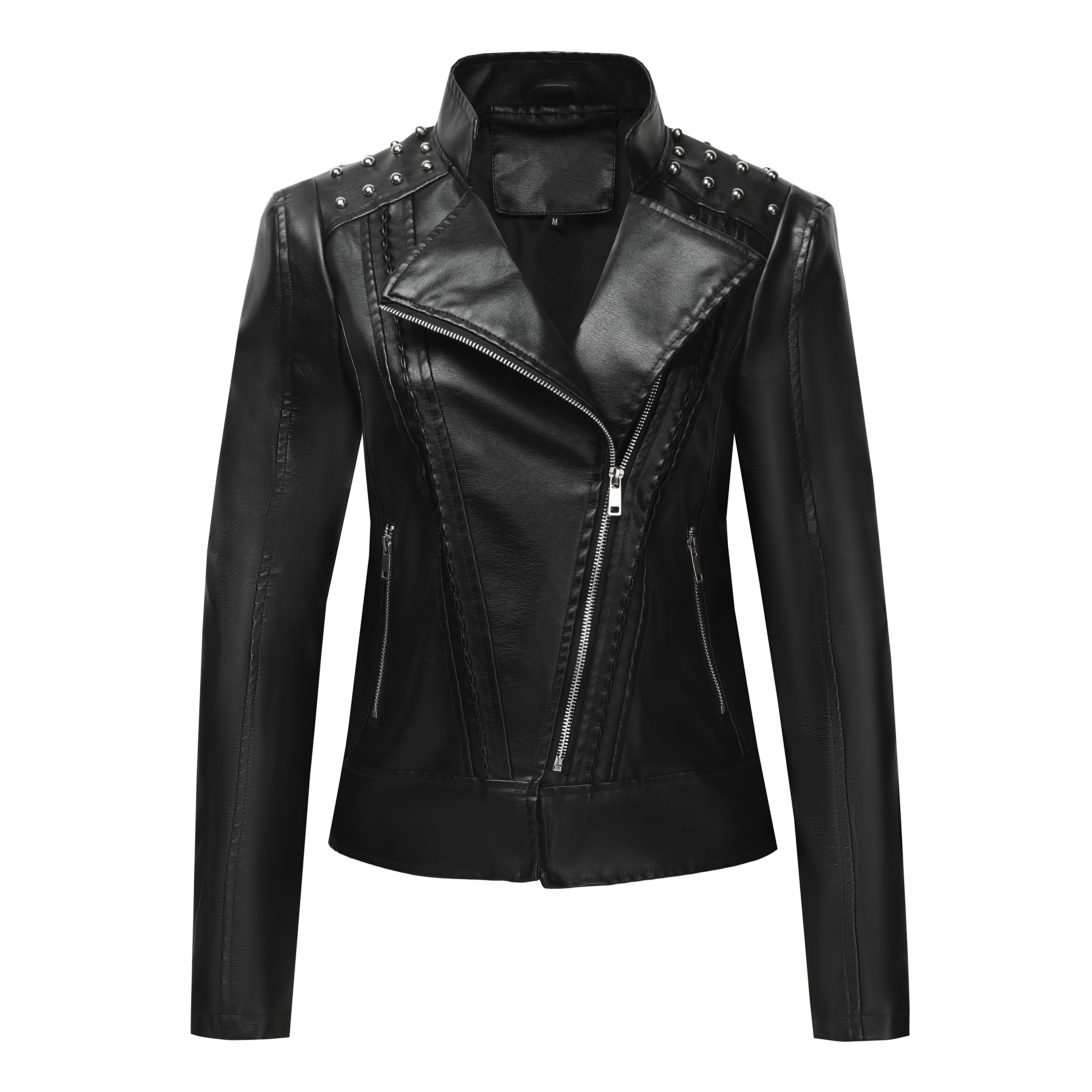 Ladies' PU LeatherJacket Zip-U - Leather Work Jacket Women'S 评论和价格
