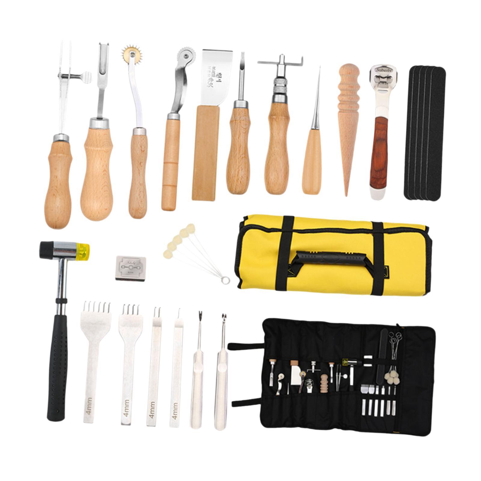 29x PU Leather Working Kit Equ - Beginner Leatherwork Kit 评论和价格