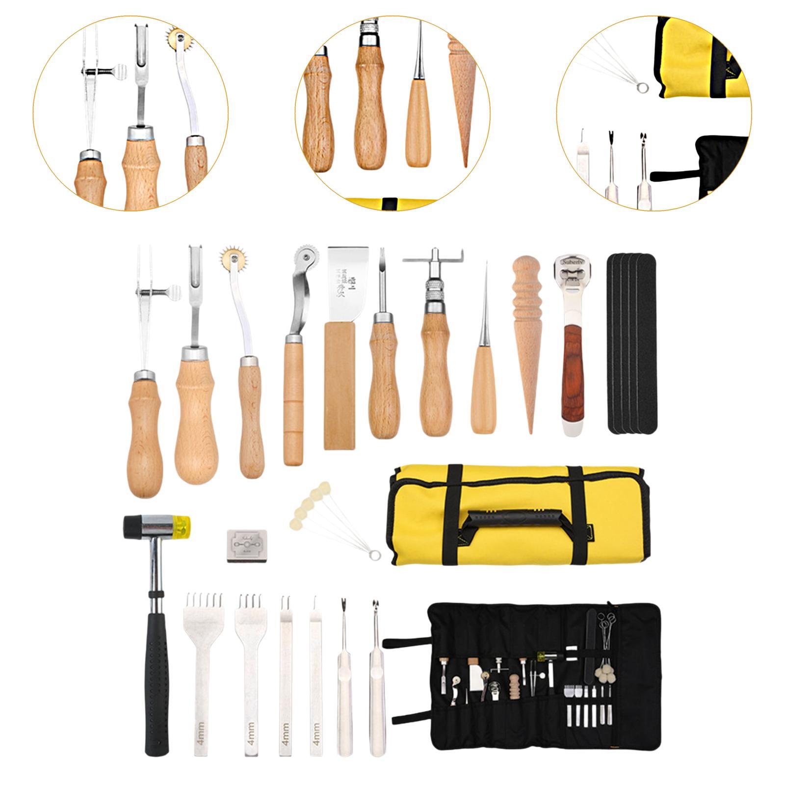 29x PU Leather Working Kit Equ - Beginner Leatherwork Kit 评论和价格