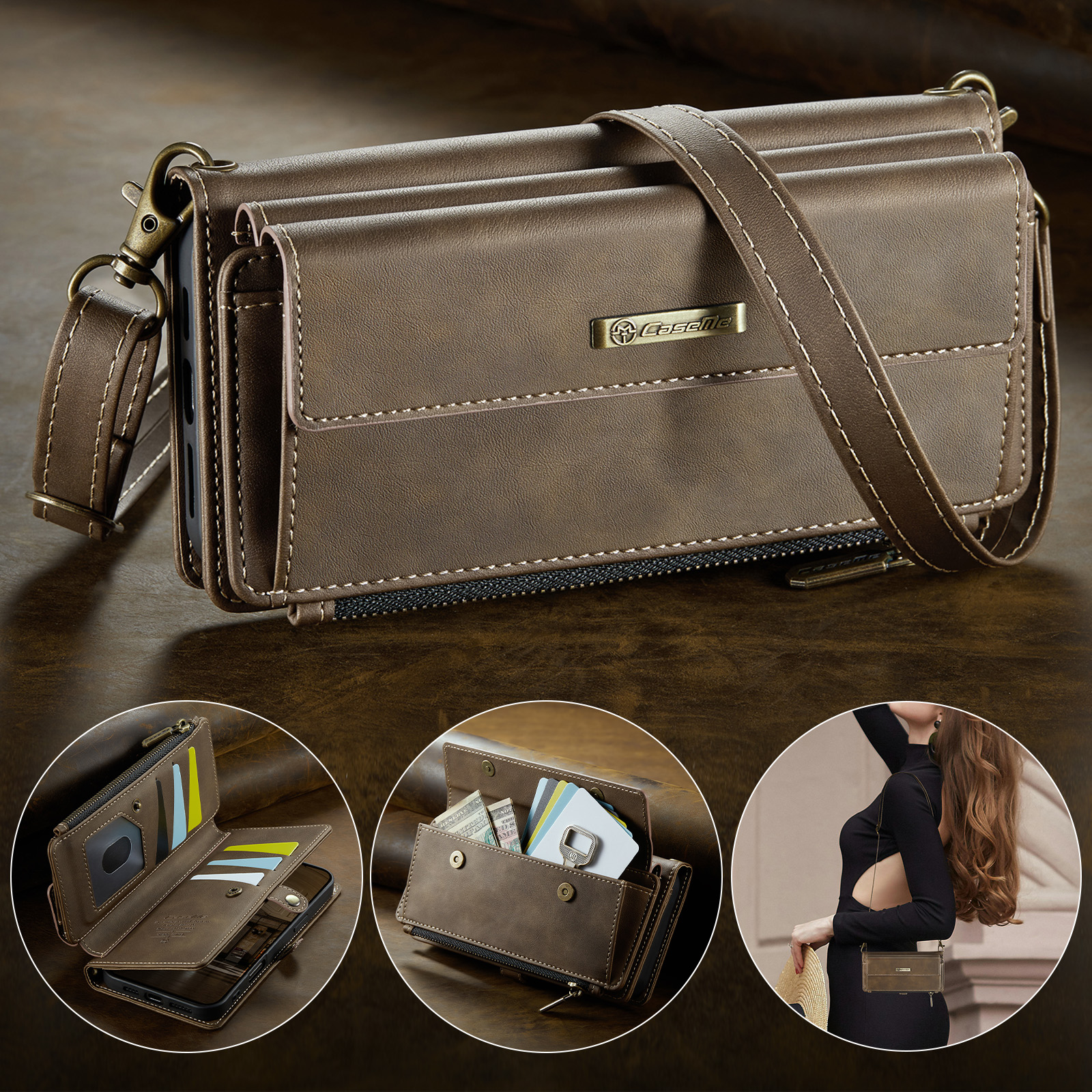 Business Magnetic Card Solt Wa - Leather Work Bag 评论和价格