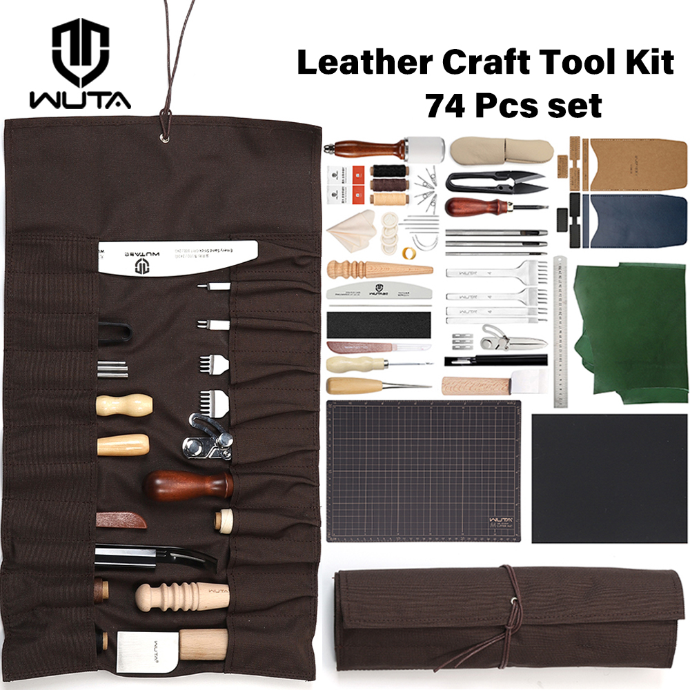 WUTA 74Pcs Leather Craft Tools - Beginner Leatherwork Kit 评论和价格